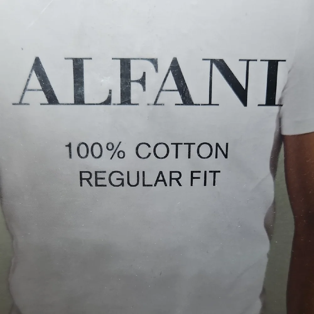 Alfani Men's Classic White 100% Cotton Regular Fit Undershirts V-neck T-shirts